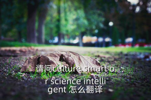 請(qǐng)問culture smart or science intelligent 怎么翻譯