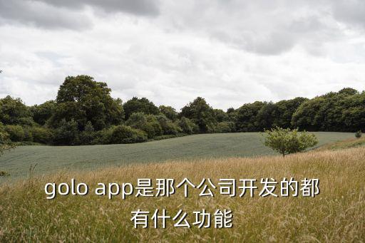 golo app是那個公司開發(fā)的都有什么功能