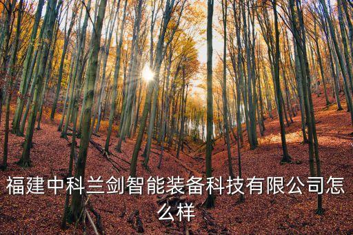 福建中科蘭劍智能裝備科技有限公司怎么樣