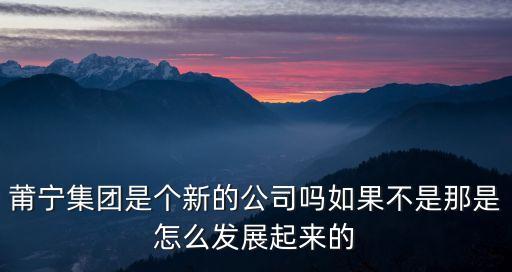 莆寧集團是個新的公司嗎如果不是那是怎么發(fā)展起來的