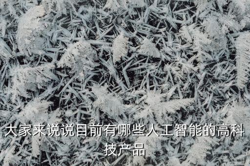 大家來說說目前有哪些人工智能的高科技產品