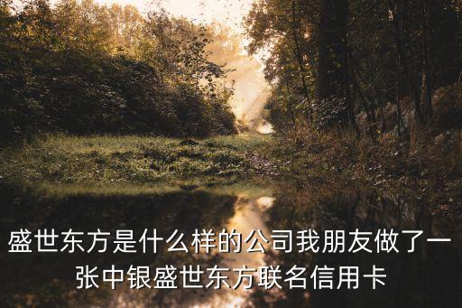 盛世東方是什么樣的公司我朋友做了一張中銀盛世東方聯(lián)名信用卡