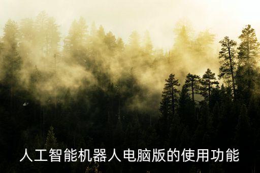 人工智能機器人電腦版的使用功能