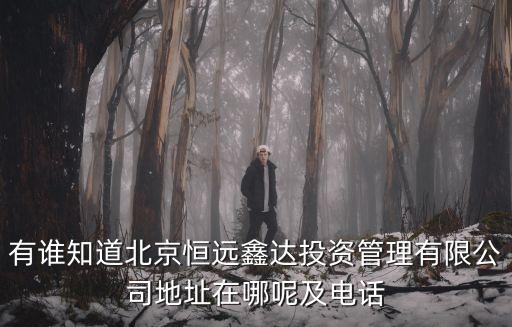 恒遠(yuǎn)智能科技招聘電話多少，有誰知道北京恒遠(yuǎn)鑫達(dá)投資管理有限公司地址在哪呢及電話