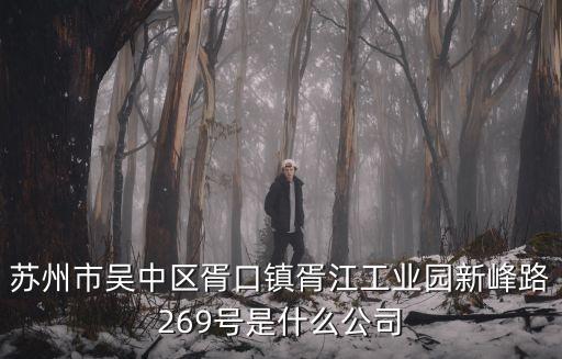 蘇州市吳中區(qū)胥口鎮(zhèn)胥江工業(yè)園新峰路269號(hào)是什么公司