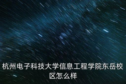 杭州電子科技大學信息工程學院東岳校區(qū)怎么樣