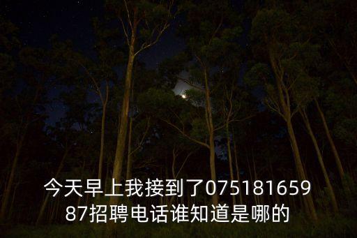 軒田智能科技招聘電話(huà)是多少，今天早上我接到了07518165987招聘電話(huà)誰(shuí)知道是哪的
