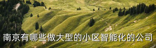 南京有哪些做大型的小區(qū)智能化的公司
