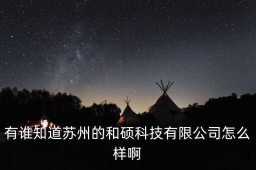 有誰知道蘇州的和碩科技有限公司怎么樣啊