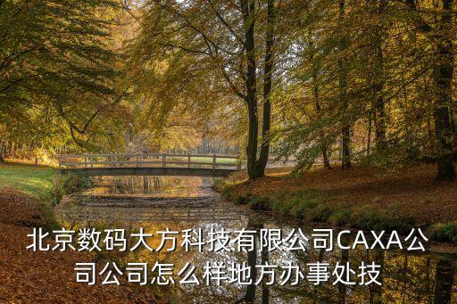 大方智能科技怎么樣，北京數碼大方科技有限公司CAXA公司公司怎么樣地方辦事處技