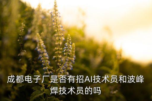 成都電子廠是否有招AI技術(shù)員和波峰焊技術(shù)員的嗎