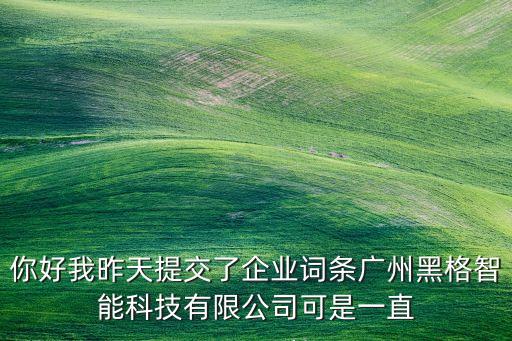 你好我昨天提交了企業(yè)詞條廣州黑格智能科技有限公司可是一直
