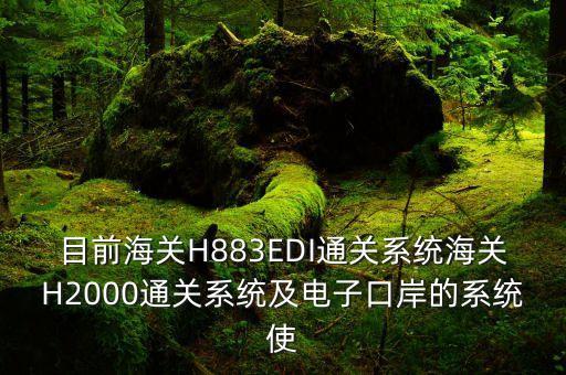 目前海關(guān)H883EDI通關(guān)系統(tǒng)海關(guān)H2000通關(guān)系統(tǒng)及電子口岸的系統(tǒng)使