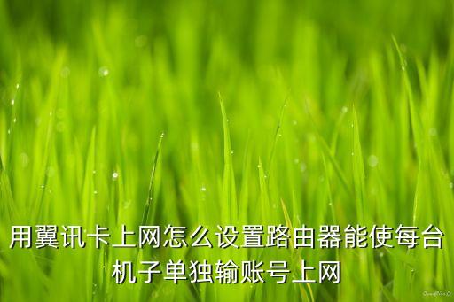 用翼訊卡上網(wǎng)怎么設(shè)置路由器能使每臺機子單獨輸賬號上網(wǎng)