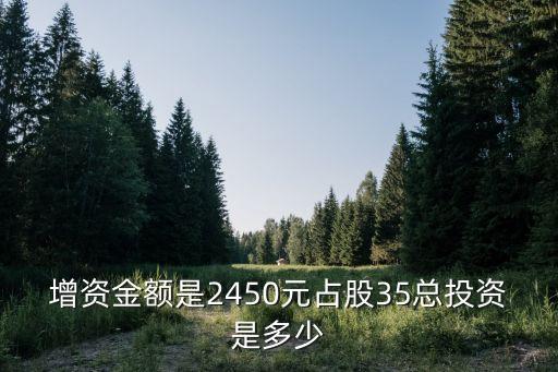 增資金額是2450元占股35總投資是多少