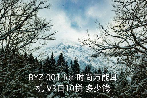 BYZ 001 for 時(shí)尚萬能耳機(jī) V3口10拼 多少錢