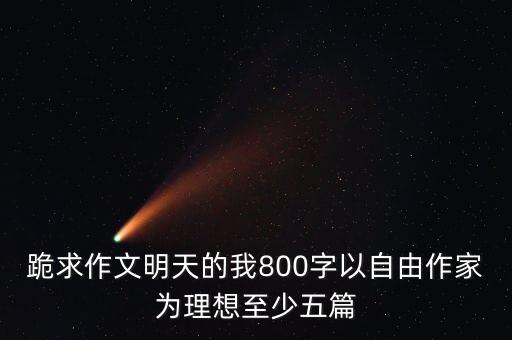 跪求作文明天的我800字以自由作家為理想至少五篇
