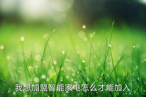 我想加盟智能家電怎么才能加入