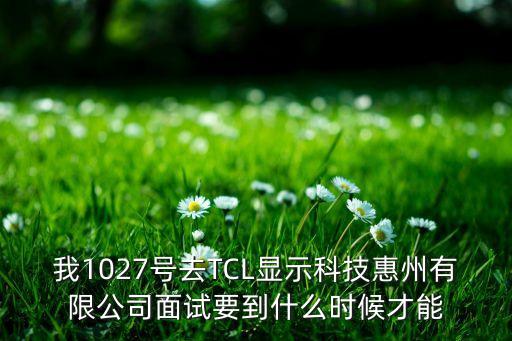 我1027號去TCL顯示科技惠州有限公司面試要到什么時候才能