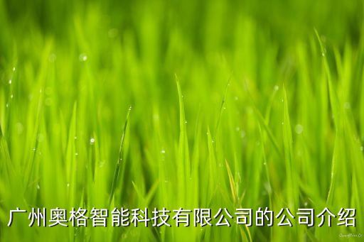廣州奧格智能科技有限公司的公司介紹