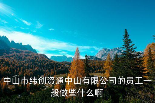 中山市緯創(chuàng)資通中山有限公司的員工一般做些什么啊
