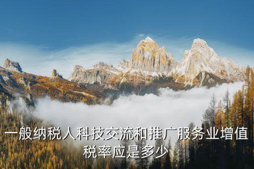 一般納稅人科技交流和推廣服務(wù)業(yè)增值稅率應(yīng)是多少