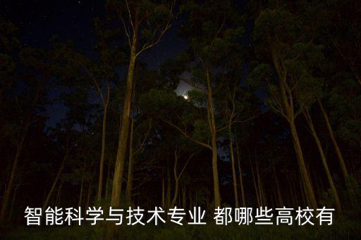 智能科學(xué)與技術(shù)專業(yè) 都哪些高校有