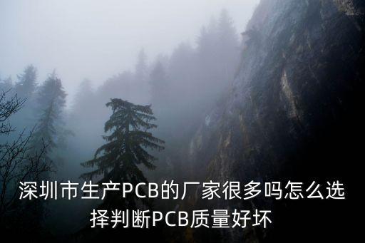 深圳市生產(chǎn)PCB的廠家很多嗎怎么選擇判斷PCB質(zhì)量好壞