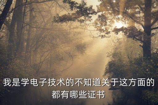 智能科技會(huì)展證件有哪些，我是學(xué)電子技術(shù)的不知道關(guān)于這方面的都有哪些證書