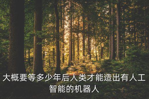 大概要等多少年后人類才能造出有人工智能的機(jī)器人
