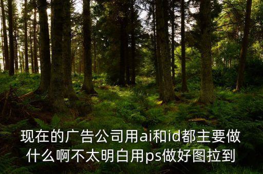 現(xiàn)在的廣告公司用ai和id都主要做什么啊不太明白用ps做好圖拉到