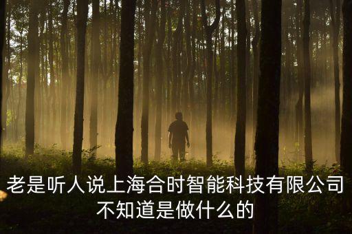 老是聽人說上海合時(shí)智能科技有限公司不知道是做什么的