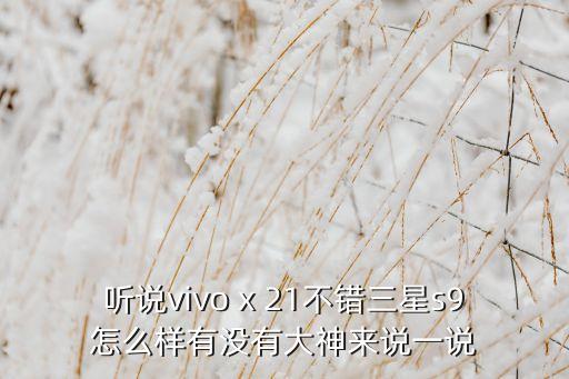 聽說vivo x 21不錯(cuò)三星s9怎么樣有沒有大神來說一說