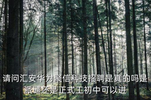 請(qǐng)問匯安華為聚信科技招聘是真的嗎是派譴還是正式工初中可以進(jìn)