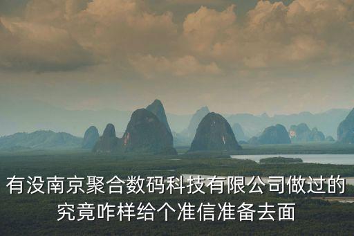 有沒南京聚合數(shù)碼科技有限公司做過的究竟咋樣給個(gè)準(zhǔn)信準(zhǔn)備去面