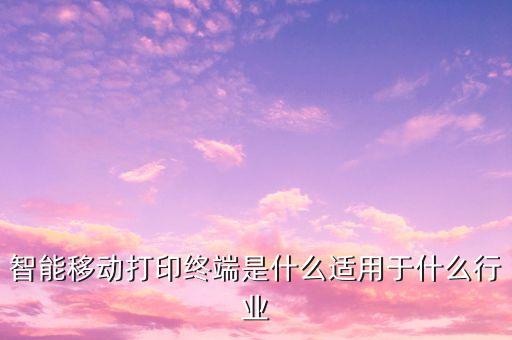 智能移動(dòng)打印終端是什么適用于什么行業(yè)