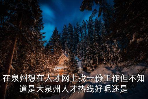 在泉州想在人才網(wǎng)上找一份工作但不知道是大泉州人才熱線好呢還是