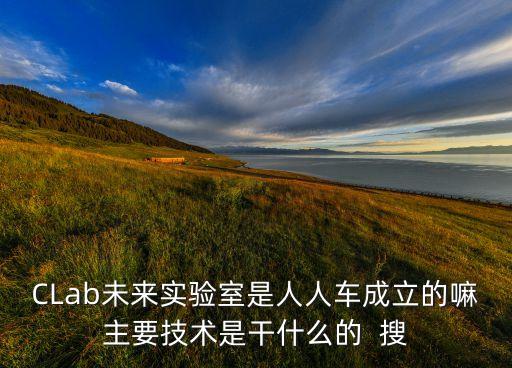 CLab未來(lái)實(shí)驗(yàn)室是人人車(chē)成立的嘛主要技術(shù)是干什么的  搜