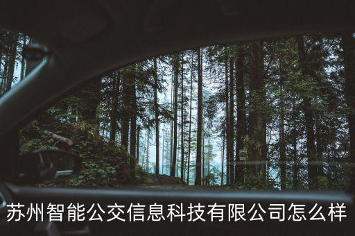 蘇州智能公交信息科技有限公司怎么樣