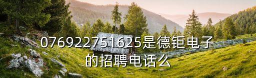076922751625是德鉅電子的招聘電話么