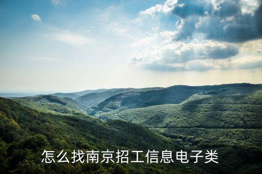 怎么找南京招工信息電子類