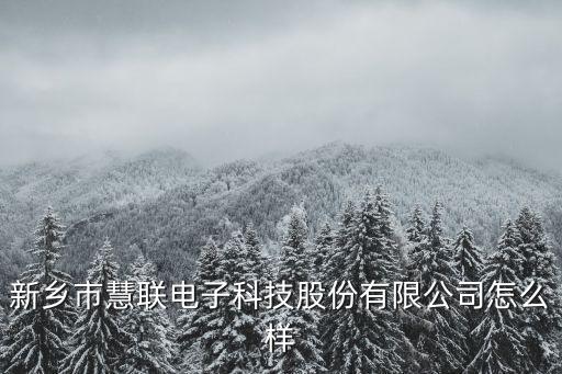 新鄉(xiāng)市慧聯(lián)電子科技股份有限公司怎么樣