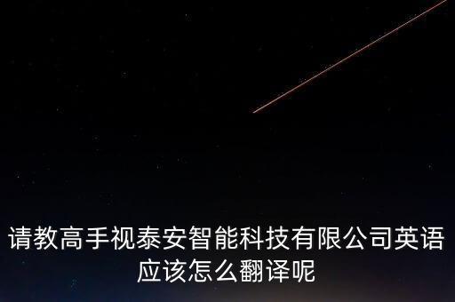 請教高手視泰安智能科技有限公司英語應該怎么翻譯呢