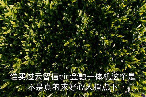 誰買過云智信cic金融一體機這個是不是真的求好心人指點下