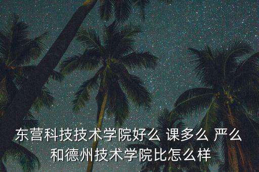 東營科技技術學院好么 課多么 嚴么 和德州技術學院比怎么樣