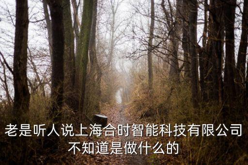 老是聽人說上海合時(shí)智能科技有限公司不知道是做什么的