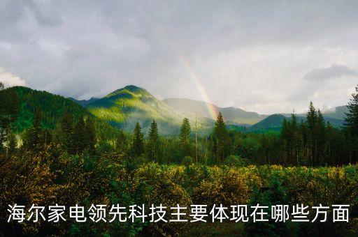 海爾家電領(lǐng)先科技主要體現(xiàn)在哪些方面