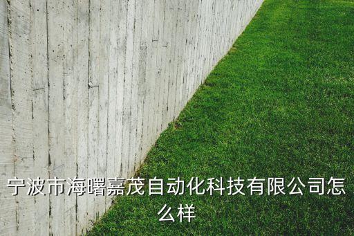寧波市海曙嘉茂自動化科技有限公司怎么樣