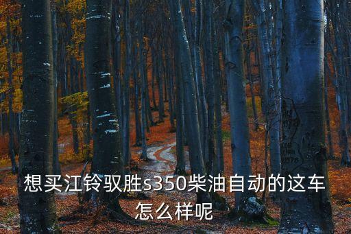 想買江鈴馭勝s350柴油自動的這車怎么樣呢