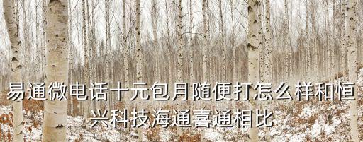 易通微電話十元包月隨便打怎么樣和恒興科技海通喜通相比